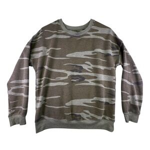 Zoe + Liv Sweatshirt Women's Small Camo Green Camouflage Crewneck Streetwear